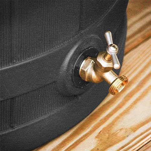 Good Ideas Rain Wizard 50 Gallon Plastic Outdoor Home Rain Barrel Water Storage Collector with Brass Spigot and Flat Back Design, Black (3 Pack) - Image 5