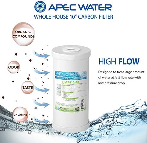 APEC Water Systems CB1-CAB10-BB Whole House Carbon Water Filter with 10" Home Filtration System, White - Image 4