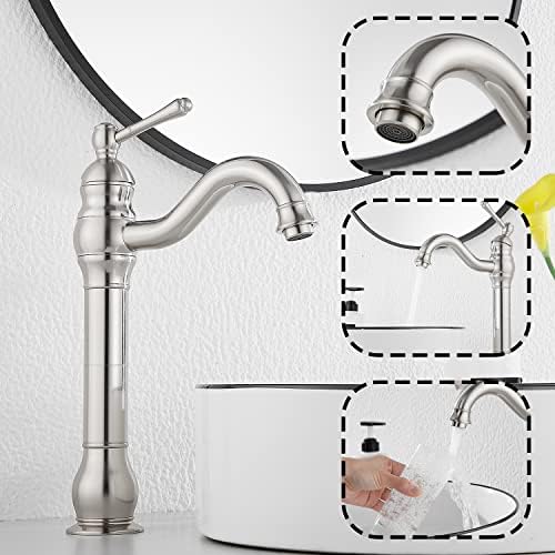 Bathroom Vessel Sink Faucet, Brushed Nickel - Image 3