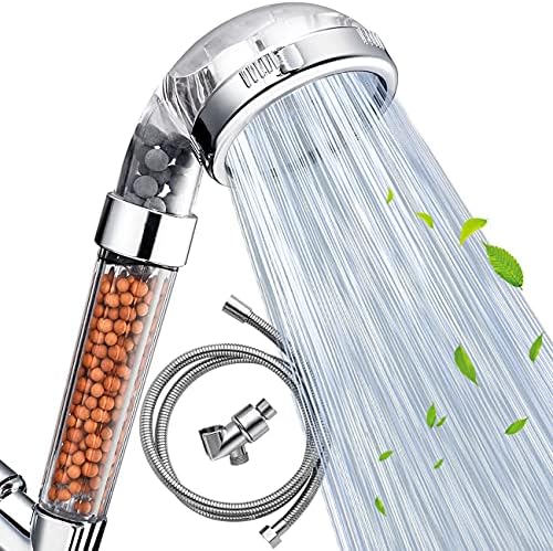 Nosame® Shower Head with Hose, Filter Filtration High Pressure Water Saving 3 Mode Function Spray Handheld Showerheads for Dry Skin & Hair by Nosame