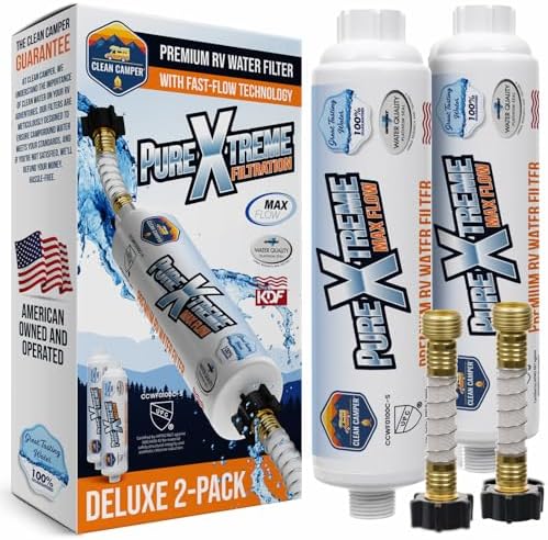 Clean Camper Ultra-Premium RV Carbon Water Filter, Inline, 2 Pack by CleanCamper