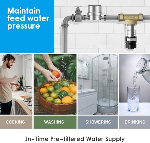 Frizzlife Under Sink Water Filter & Whole House Pre-Filter | NSF/ANSI 53&42 Certified 0.5 Micron Undersink Filter + 40/100 Micron Spin Down Sediment Filter for City/Well Water - Image 6