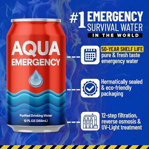 Aqua Emergency Water for Drinking, 50-Year Shelf-Life Emergency Preparedness Survival Water Supply 12oz (24 Pack) - Image 3