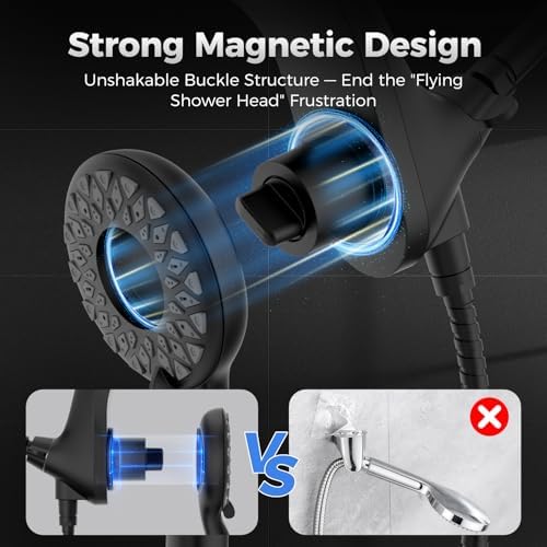 High Pressure Rain Shower Head with Handheld Spray Combo - Image 4