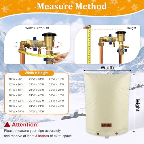 RICHIE Backflow Preventer Cover (5°F) Heavy-Duty 5-Layer Insulated Enclosure, Freeze & All-Weather Protection for Outdoor Pipe, Irrigation Sprinkler Valve, Well Water Pump & PVB, 24" Wx30 H Beige - Image 2