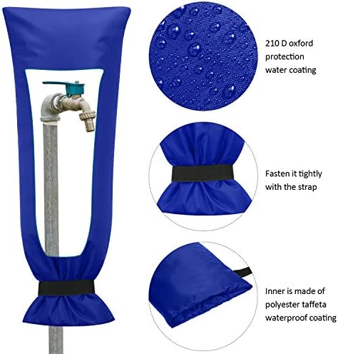 Frienda 2 Pcs Outdoor Faucet Cover for Winter Freeze Protection Large,Blue - Image 4