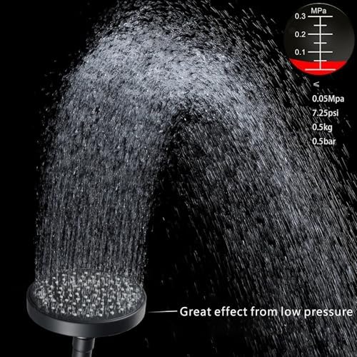 High Pressure Shower Head - 4.7“ Powerful Bathroom Pressure Boosting Rain Showerhead - Perfect Universal Replacement for Rainfall Shower Heads (Black) - Image 2