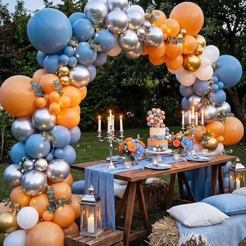 APLANET 150pcs Dusty Blue Balloons Different Sizes 18 12 10 5 Inch Slate Blue Boho Neutral Balloon for Baby Shower Gender Reveal Graduation Birthday Party, Arch Kit Decoration - Image 6
