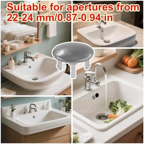 6 Pack Stainless Sink Basin Trim Overflow Cover,Sink Overflow Trim Ring Steel Round Hole Cover,Basin Trim Ring Insert in Hole Round Caps for Home,Sink,Bathroom,Kitchen - Image 4