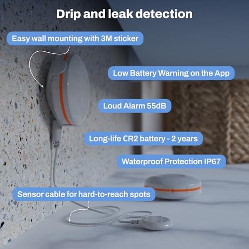 Zigbee 3.0 Smart Water Leak Protection Bundle: Zigbee Hub, Auto Water Shut Off Valve & 2 Alarm Sensors, Smart Home Compatible with Alexa & Google Assistant - Image 4