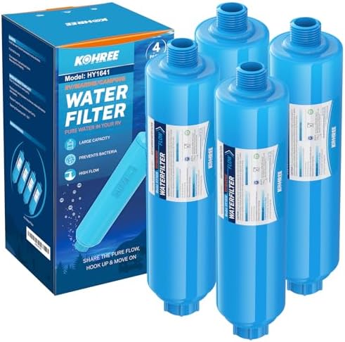 Kohree RV Water Filter, NSF Certified Inline Water Filter, BPA Free, 4 Pack by BuyNowKohreeRVAccessory