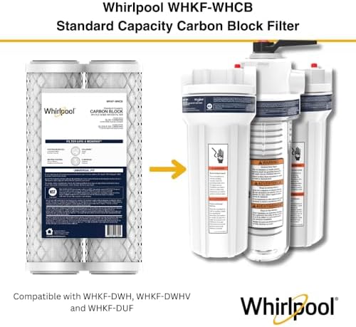 Whirlpool 10" x 2.5" Carbon Block Water Filter WHKF-WHCB, NSF Certified 5 Micron Reduces Chlorine and Sediment, 6-Month Life, CTO Replacement Cartridge Fits Home Filter Housing, Reverse Osmosis System - Image 3
