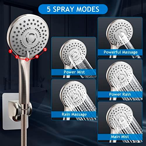 Shower Head Combo,12" Brushed Nickel High Pressure with 11" Extension Arm - Image 3