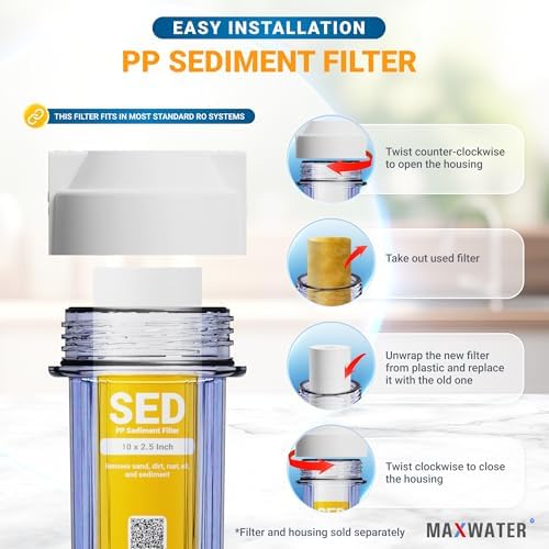 Max Water 10 inch x 2.5 inch, 5 Micron Replacement Sediment Water Filter Cartridge for Whole House, Melt Blown Filtration Fiber for Heavy Duty (Pack of 50) - Image 5