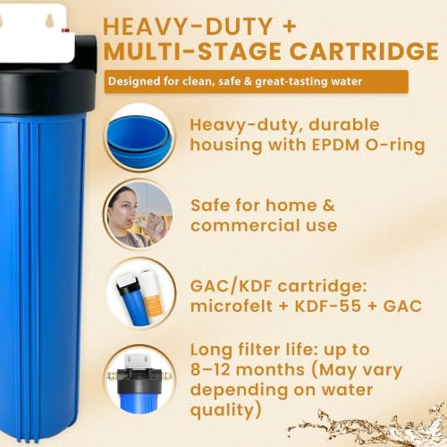 Whole House Water Filter 20" x 4.5" Reduces Heavy Metals EZ-3300 - Image 6