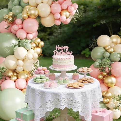 Pink and Green Gold Balloon Arch Kit for Baby Shower Birthday Decorations - Image 3