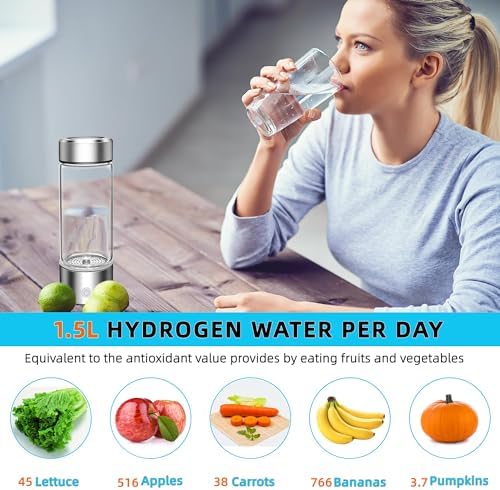 Hydrogen Water Bottle Generator Portable Rechargeable Hydrogen Water, Hydrogen Water Ionizer Machine with SPE/PEM Technology for Home Office Travel Fitness Drinking (1Pack-Bottle-Gift Box) - Image 3