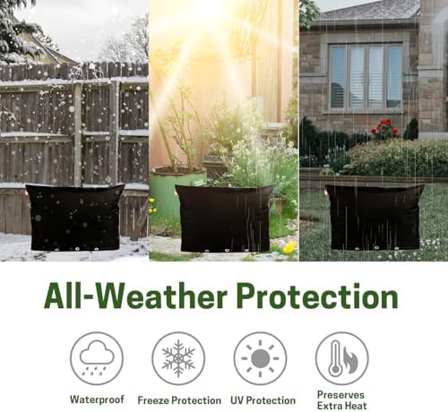 Backflow Preventer Insulated Cover, Pressure Vacuum Breaker Cover with 6 Layers Thick Fabric, Sprinkler Valve Insulation Pouch for Winter Freeze Protection, Water Well Pump Covers, 30×24 IN - Image 5