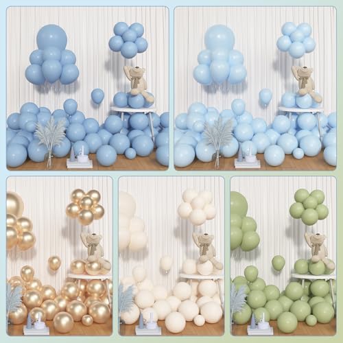 Amandir 153pcs Sage Green and Blue Balloon Garland Arch Kit Different Sizes - Image 5