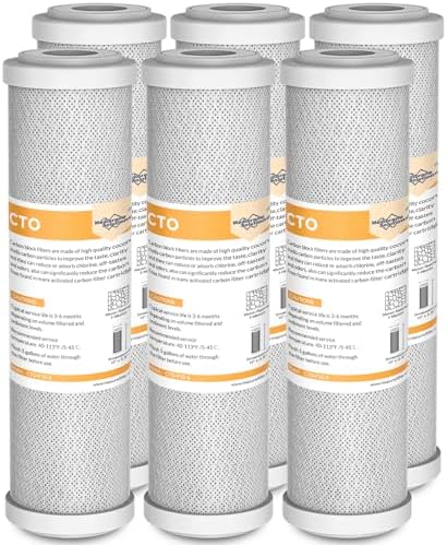 Membrane Solutions 5 Micron 10" x 2.5" CTO Carbon Block Water Filter by MembraneSolutions