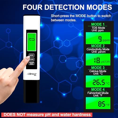 4 in 1 TDS Meter Digital Water Tester - Professional Testing for Drinking Water, RO/DI System, Aquariums, etc, Accurate and Reliable TDS EC & Temp(°C,°F) Meter - 0-9990ppm - New 2025 - Image 2