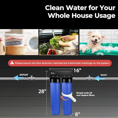 iSpring Whole House Water Filter System, Reduces Sediment, PFAS, Heavy Metals, Chlorine, Chloramine, Hydrogen Sulfide, 2-Stage Whole House Water Filtration System, Model: WGB22B-KS - Image 4