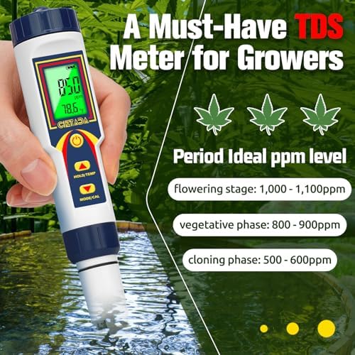 pH Meter for Water 4 in 1 pH EC TDS Temp Meter for Hydroponics PPM and EC Water Tester Digital pH PPM Meter for Nutrients Growing Hydroponics Gardening DWC hydroponics System - Image 5