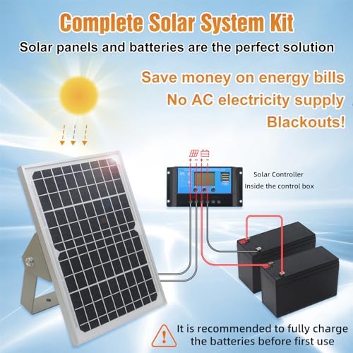 JUJIANG C026 Solar Gate Opener with Batteries & Solar Panel for Dual Swing Gates Up to 1540lb Automatic Gate Opener with Remote Complete Kit Medium Duty Electric Gate Opener Solar Powered 60W Motor - Image 3