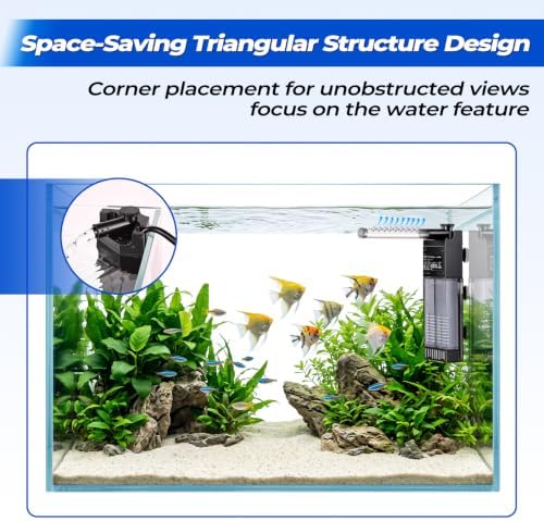 AQQA Aquarium Internal Filter for 2-10 Gallon, Submersible Fish Tank Filter - Image 2