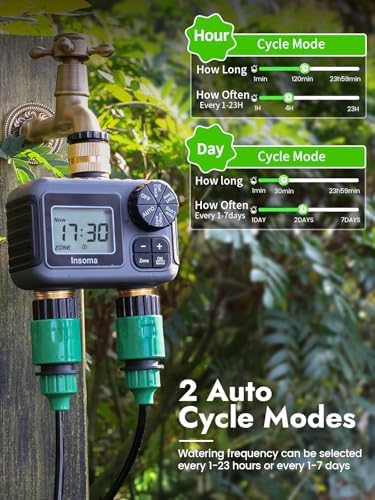 Insoma 2-Zone Water Hose Timer Brass Inlet/Outlet, Sprinkler Timer - Image 3
