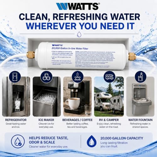 Watts Premier 20000 Gallon Inline Water Filter 1/4" Brass Connectors - Image 3