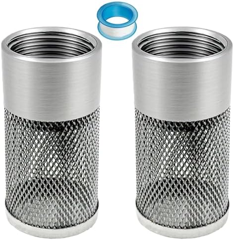 25MM Garden Hose Strainer, Hose Inlet Strainer Mesh Filter, Compatible with Livewell Pump, for Irrigation Garden High Pressure Sprayer Garden Hose Suction Line, with Blue Industrial Tape, 2PCS by Unknown