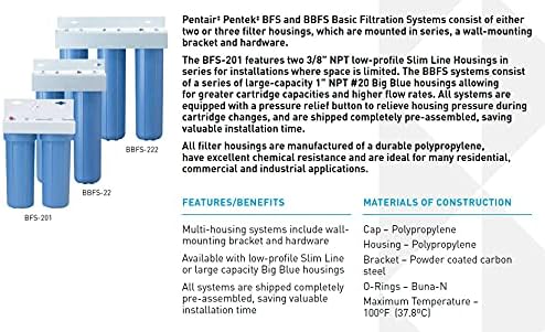 Pentair Pentek BBFS-22 Big Blue Two-Housing Filtration System, 1" NPT - Image 3