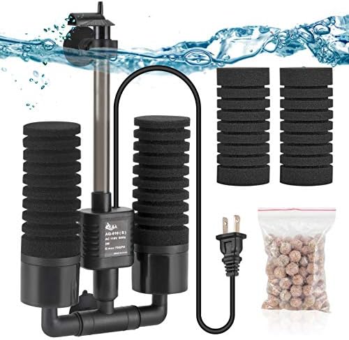 AQQA Electric Sponge Filter for Aquarium, 10-40 Gallon Fish Tank Filter, 3W by AQQA