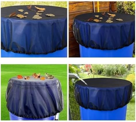 Mesh Cover for Rain Barrels, 2/5pcs Rain Water Collection Bucket Netting with Drawstring Prevent Fallen Leaves from Entering The Bucket(2pcs,Diameter 60cm) - Image 4