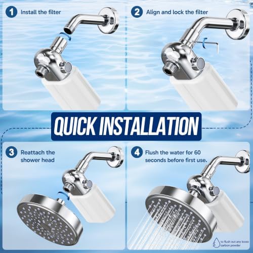 Veken Shower Filter, Chlorine, Lead & Sulphide Tested, One-Press Cartridge - Image 5