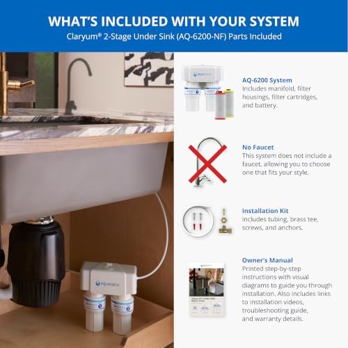 Aquasana Under Sink Water Filter | Claryum 2-Stage Filtration | AQ-6200-NF - Image 6