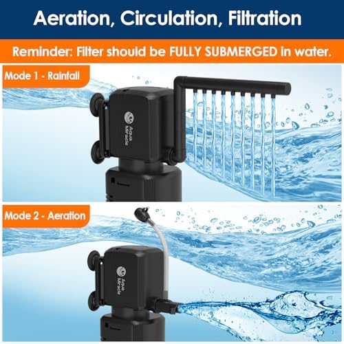 AquaMiracle Aquarium U-V Filter for Green Water Control with Timer, with Filter Sponge, Fish Tank Filter Turtle Filter with Aeration/Rainfall Mode for 40-150 Gallon Aquariums Freshwater and Saltwater - Image 6