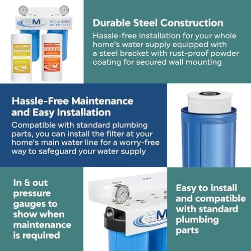 Applied Membranes Inc. 2-Stage Whole-House Water Filter System, 1-Micron and 5-Micron 4.5-Inch by 10 Fine-Sediment Filter Cartridges - Image 5