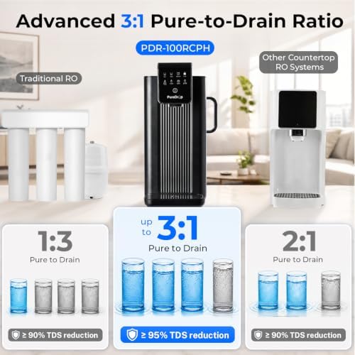 PureDrop PDR-100RCPH Countertop RO Water Filter with Auto-Fill Pitcher - Image 5