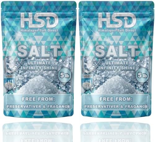 HSD 5lb Dishwasher Salt - 100% Natural Water Softener Salt with Pre-Soaking Action, Hard Water Detergent Boost for Cleaner Dishes & Washer Reactivation - Compatible with Bosch - (2 Pack) by Unknown