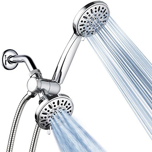 AquaDance Total Chrome Premium High Pressure 48-setting 3-Way Combo for The Best of Both Worlds – Enjoy Luxurious 6-setting Rain Shower Head and 6-Setting Hand Held Shower Separately or Together by AquaDance