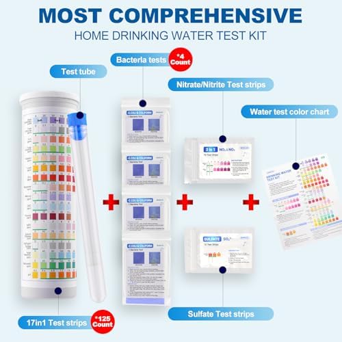 21-in-1 Home Drinking Water Testing Kit,145 Strips + 4 Bacteria Tests,Tap and Well Water Test Kit, Easy to Test and Read Home Test Strips for Hardness, Lead, Iron, Fluoride, pH, Copper and More - Image 2