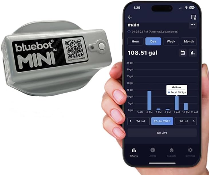 Bluebot Mini Smart Water Meter Bundle – WiFi Leak Detector & Water Usage Monitor, Clamp-On Ultrasonic Flow Meter, App-Enabled, Fits ¾ & 1" Pipes, Indoor/Outdoor Use Bundle 2 - Image 2