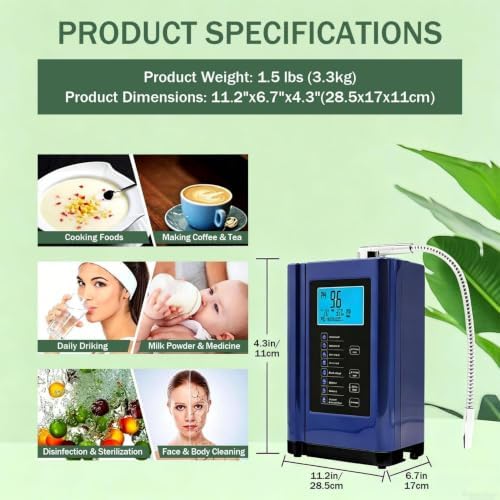Alkaline Water Ionizer Machine for Home, pH Adjustable 7 Settings Filter - Image 5