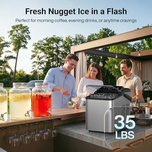 Typhur Nugget Ice Maker Countertop, Self-Cleaning Pump, Titanium Silver - Image 2