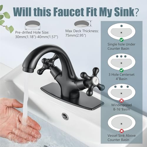 Aolemi Bathroom Sink Faucet 1 Hole or 3 Hole with Drain Oil Rubbed Bronze - Image 3