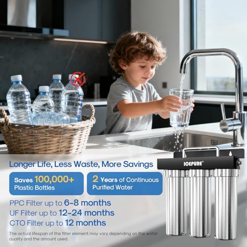 ICEPURE USWFS3UF Ultra Filtration Water Filter Replacement for USWFS3 Under Sink Water Filter System 1PACK - Image 3
