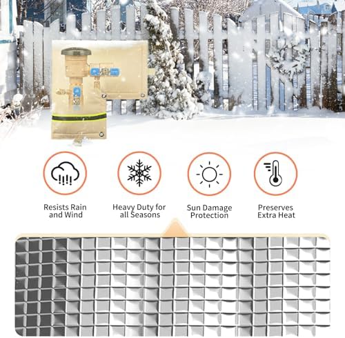 Outdoor Backflow Preventer Cover, Pipe Insulated Pouch for Freeze Protection, Winter Thicken Fabric Sprinkler Valve Insulation Cover for Outside Irrigation Pipe & Water Well Pump (Beige, 14”W X 13”H) - Image 4