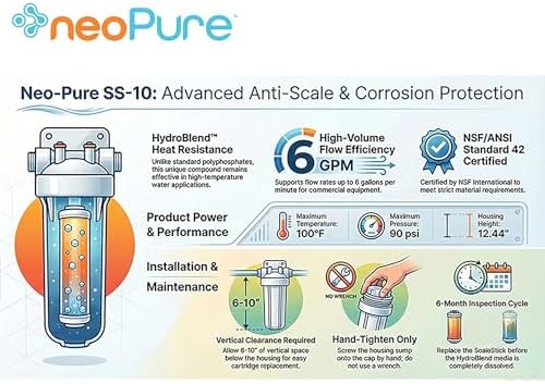 ScaleStick SS-10 Anti-Scale System with HB Filter, NSF Certified, Limescale Prevention, Corrosion Protection for Coffee Machines, Dishwashers, Water Heaters - Image 3